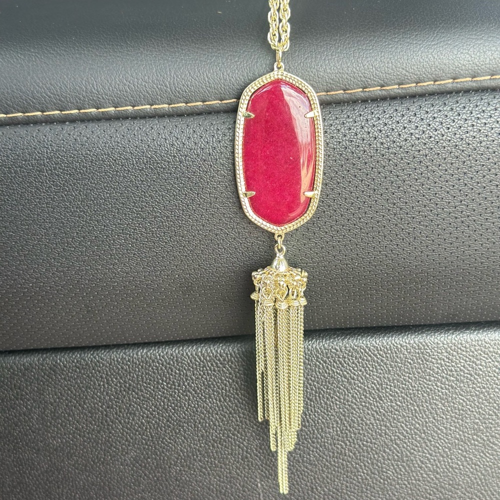 Kendra Scott Red and Gold Statement Necklace